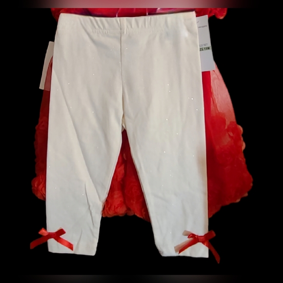 NWT Blueberi Boulevard size 18M red dress/white leggings 2 piece - Picture 2 of 13